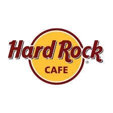 A logo of hard rock cafe